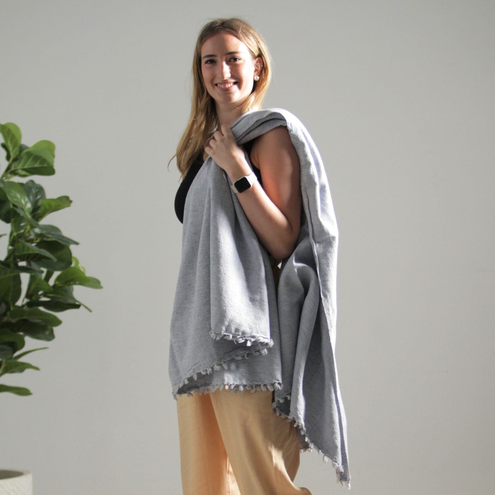 Tranquil Bug-Repellent Blanket – Oversized Insect Shield® Outdoor Throw Made with 100% Khadi Cotton