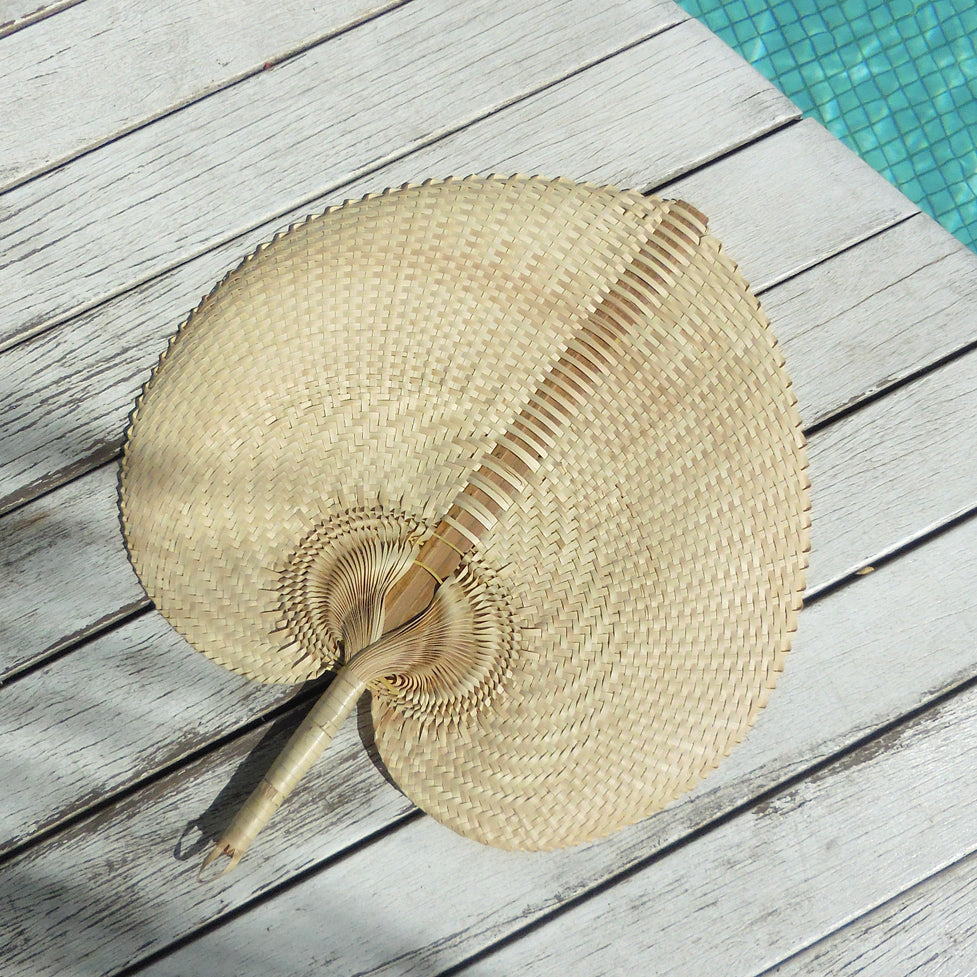 Balinese Woven Hand Fan - Natural