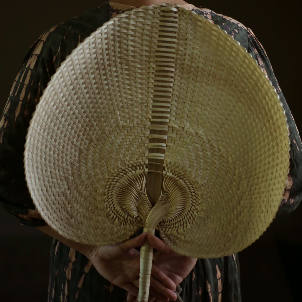Balinese Woven Hand Fan - Natural