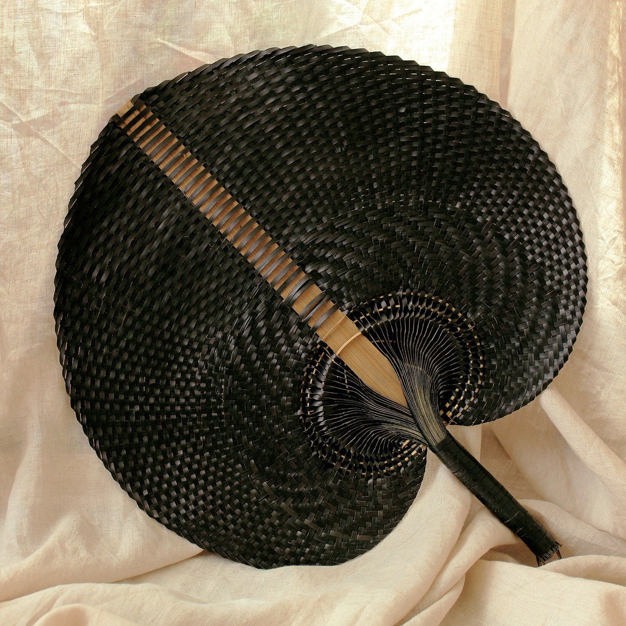 Balinese Woven Hand Fan - Black