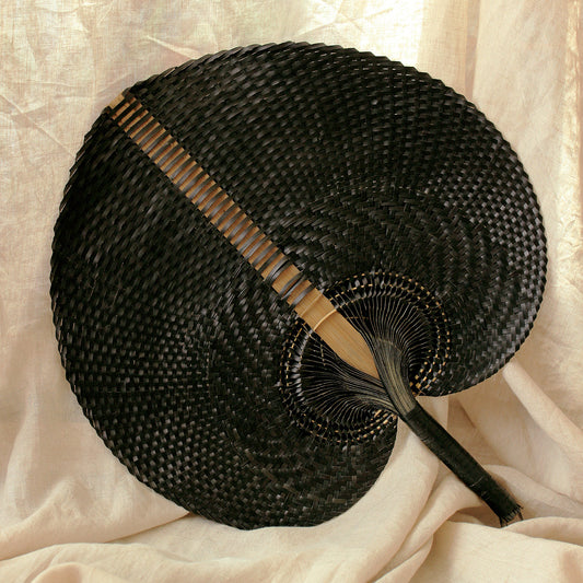 Balinese Woven Hand Fan - Black
