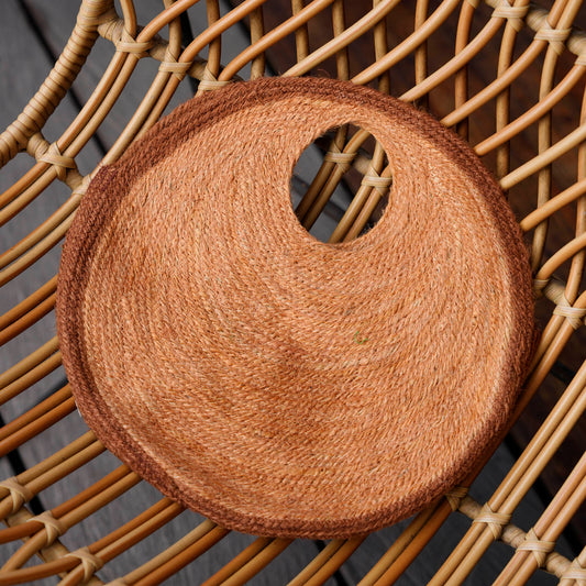 Round Jute Bag – Walnut